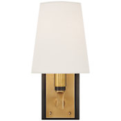 Visual Comfort Watson 11" Small Sconce with Linen Shade by Thomas O'Brien Bronze / Hand Rubbed Antique Brass