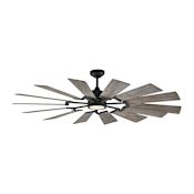 Visual Comfort Prairie 62" 14 Blade Indoor / Outdoor Ceiling Fan with Remote Control Included Aged Pewter