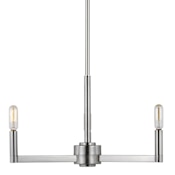 Visual Comfort Fullton 3 Light 10" Wide Chandelier Brushed Nickel