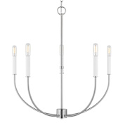 Visual Comfort Greenwich 5 Light 24" Wide Chandelier Brushed Nickel