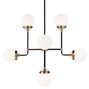 Visual Comfort Cafe 8 Light 32" Wide LED Abstract Chandelier Satin Brass