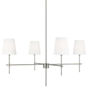 Visual Comfort Baker 4 Light 36" Wide Chandelier Brushed Nickel