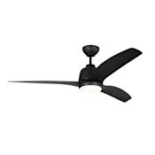 Visual Comfort Avila Coastal 54" 3 Blade LED Outdoor Ceiling Fan with Remote Control Included Midnight Black