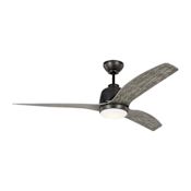 Visual Comfort Avila 54" 3 Blade LED Indoor / Outdoor Ceiling Fan with Remote Control Included Aged Pewter