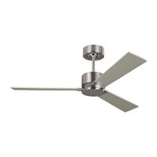 Visual Comfort Rozzen 44" 3 Blade Indoor / Outdoor Ceiling Fan with Remote Control Included Brushed Steel