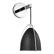 Visual Comfort Norman 15" Tall LED Bathroom Sconce with Midnight Black Shade - Bulb Included Chrome