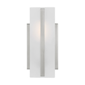 Visual Comfort Dex 10" Tall Bathroom Sconce with Frosted Glass Shade Brushed Nickel