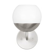 Visual Comfort Alvin 10" Tall Bathroom Sconce with Frosted Glass Shade Brushed Nickel