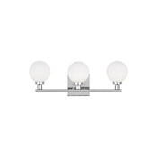 Visual Comfort Clybourn 3 Light 22" Wide Vanity Light with Frosted Glass Shades Chrome