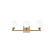 Visual Comfort Clybourn 3 Light 22" Wide Vanity Light with Frosted Glass Shades Satin Brass