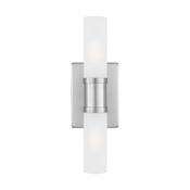 Visual Comfort Keaton 2 Light 16" Tall Vanity Light Brushed Nickel