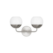 Visual Comfort Alvin 2 Light 17" Wide Vanity Light with Frosted Glass Shades Brushed Nickel