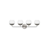 Visual Comfort Alvin 4 Light 33" Wide Vanity Light with Frosted Glass Shades Brushed Nickel
