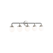 Visual Comfort Cafe 5 Light 38" Wide Bathroom Vanity Light Brushed Nickel