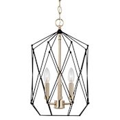 Visual Comfort Zarra 3 Light 12" Wide Cage Pendant Satin Brass