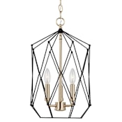 Visual Comfort Zarra 3 Light 12" Wide LED Cage Pendant - Bulbs Included Satin Brass