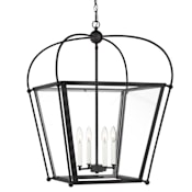 Visual Comfort Charleston 4 Light 21" Wide LED Taper Candle Pendant - Bulbs Included Midnight Black