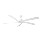 Visual Comfort Aspen Coastal 70" 5 Blade Outdoor Ceiling Fan with Remote Control Included Matte White