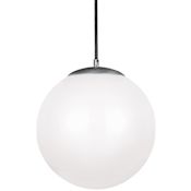 Visual Comfort Leo 14" Wide LED Pendant with Frosted Glass Satin Aluminum