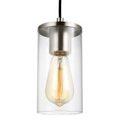 Visual Comfort Zire 4" Wide Outdoor Mini Pendant Brushed Nickel
