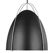 Visual Comfort Norman Single Light 13" Wide Pendant Chrome / Black