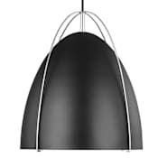 Visual Comfort Norman 13" Wide Pendant with LED Bulbs Chrome / Black
