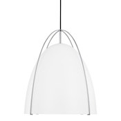 Visual Comfort Norman 15" Wide LED Mini Pendant with Matte White Shade - Bulb Included Chrome