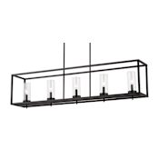 Visual Comfort Zire 5 Light 48" Wide LED Outdoor Pillar Candle Chandelier Midnight Black