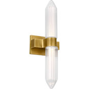 Visual Comfort Langston 8" Tall LED Bathroom Sconce Plated Brass