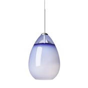 Visual Comfort Alina 4" Wide LED Mini Pendant with Steel Blue Shade Antique Bronze