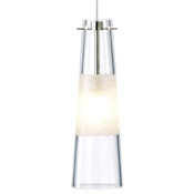 Visual Comfort Bonn 3000K LED FreeJack Pendant with Clear Glass Shade Satin Nickel