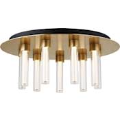 Visual Comfort Kola 9 Light 22" Wide LED Flush Mount Ceiling Fixture Natural Brass