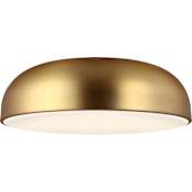 Visual Comfort Kosa Single Light 13" Wide LED Flush Mount Ceiling Fixture Aged Brass / 3000K