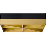 Visual Comfort Loom 14" Wide 3000K LED Flush Mount Square Ceiling Fixture Black / Gold