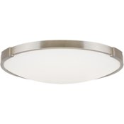 Visual Comfort Lance Convertible Single Light 13-13/32" Wide Integrated LED Flush Mount Ceiling Fixture / Wall Sconce with a Frosted Glass Shade - 277V Satin Nickel / 2700K