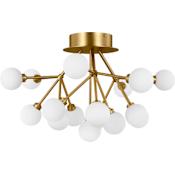 Visual Comfort Mara 16 Light 25" Wide LED Semi-Flush Ceiling Fixture - 277 Aged Brass / 2700K