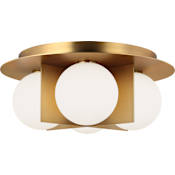 Visual Comfort Orbel 4 Light 15" Wide Flush Mount Ceiling Fixture Aged Brass