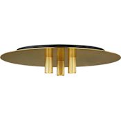 Visual Comfort Ponte 3 Light 16" Wide LED Flush Mount Ceiling Fixture Natural Brass