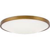 Visual Comfort Vance Convertible 13" Wide Integrated LED Flush Mount Ceiling Fixture / Wall Sconce with a Frosted Glass Shade - 277V Aged Brass / 2700K
