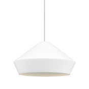 Visual Comfort Brummel 6" Wide LED Mini Pendant for Kable Lite System with White Shade and LED Bulb Satin Nickel