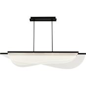 Visual Comfort Nyra 60" Wide LED Linear Chandelier Nightshade Black