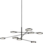 Visual Comfort Spectica 8 Light 6" Wide LED Chandelier Black / Black