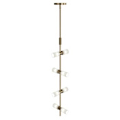 Visual Comfort ModernRail 8 Light 12-13/16" Wide LED Pendant with Surface Transformer and Opal Cylinder Shades Aged Brass / Glass Cylinders