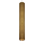 Visual Comfort Blok Mini Pendant with Cylinder Shade Aged Brass Shade with Aged Brass Finish