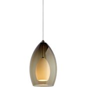 Visual Comfort Fire Mini Pendant with Clear Shade Smoke with Satin Nickel finish