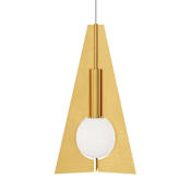 Visual Comfort Orbel 6" Wide LED Mini Pendant with Frosted Shade Natural Brass