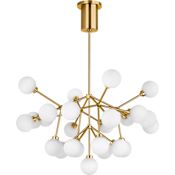 Visual Comfort Mara 45 Light LED Chandelier Aged Brass