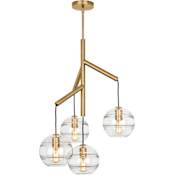 Visual Comfort Sedona 4 Light 25" Wide Multi Light Pendant Aged Brass / Clear