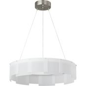 Visual Comfort Stratos 31" Wide LED Drum Chandelier Frost / Satin Nickel