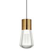 Visual Comfort Alva 7 Light 4" Wide LED Multi Light Pendant with Gray Cord - 2200K Aged Brass